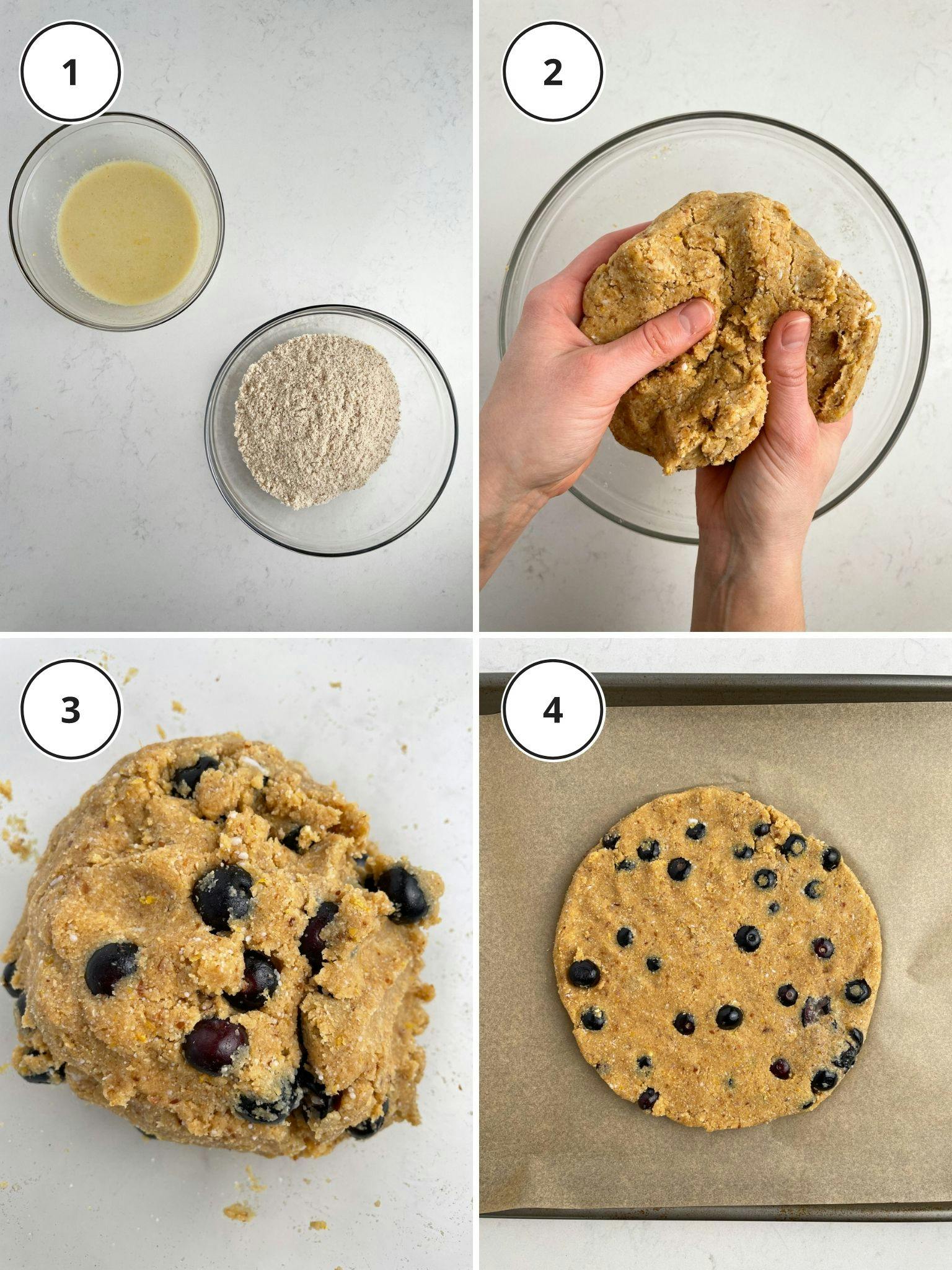 The first four steps to make these scones.