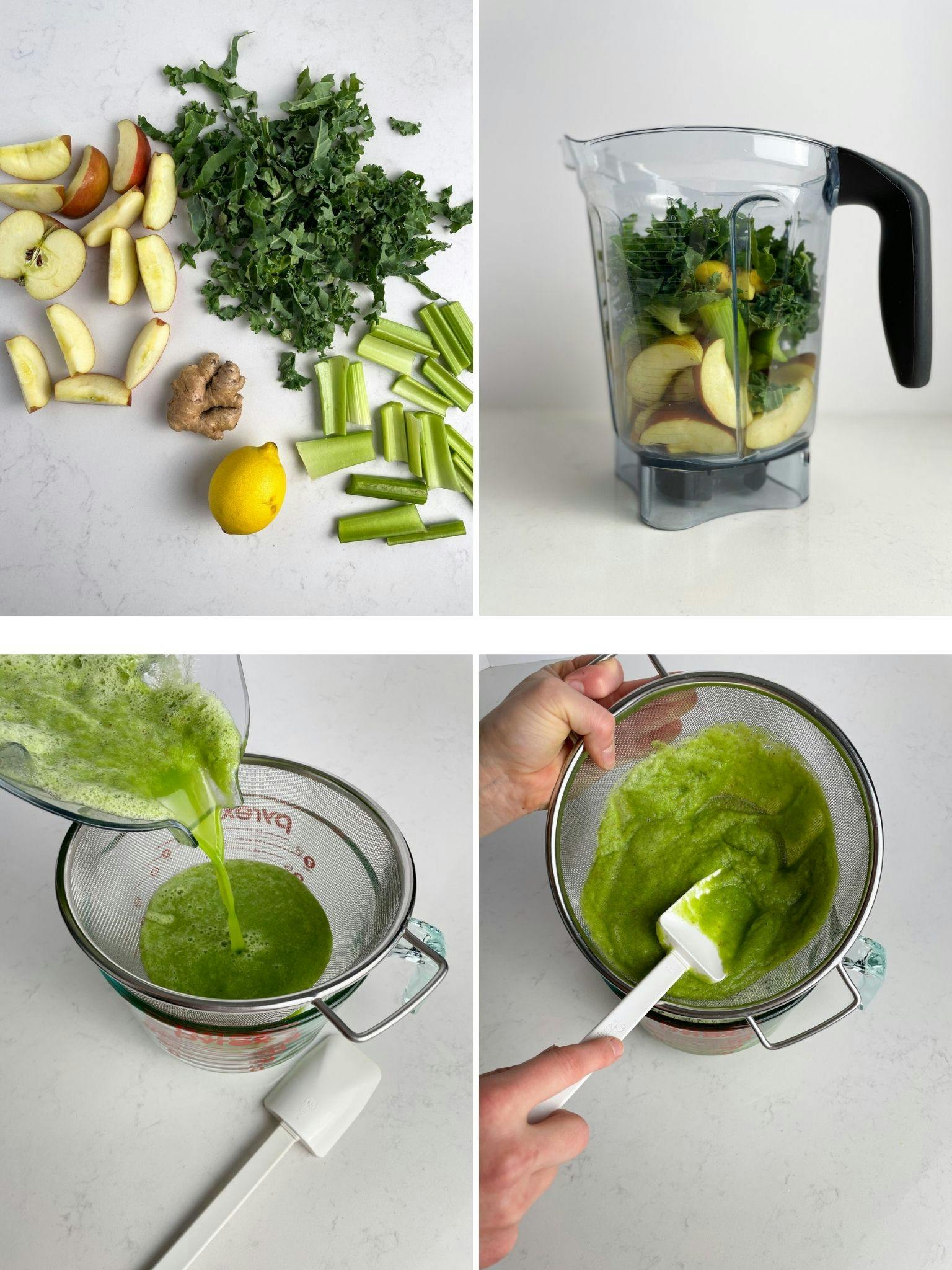 Step by step process of how to make the juice.